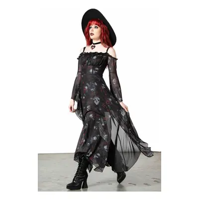 šaty dámske KILLSTAR - Mystic Meadow Mesh Maxi - Black