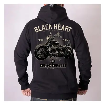 mikina s kapucňou pánske - MOTORCYCLE - BLACK HEART