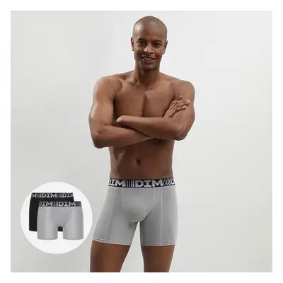 Pánske športové boxerky 2 ks DIM 3D FLEX AIR LONG BOXER 2x - DIM - šedá