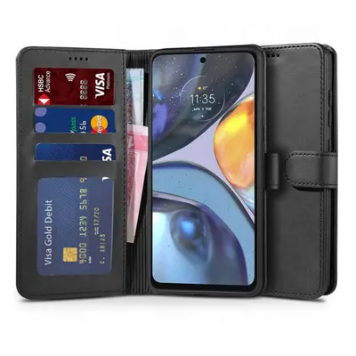 Tech-Protect Wallet knižkové kožené puzdro na Motorola Moto G22 / E32 / E32S, čierne