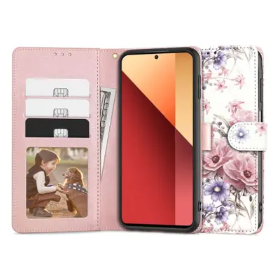 Tech-Protect Wallet knižkové puzdro na Xiaomi Redmi Note 13 Pro 4G, blossom flower