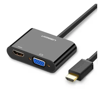 Ugreen CM101 adaptér mini HDMI - VGA / HDMI / 3.5mm jack, čierny (CM101)