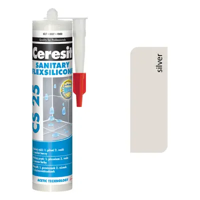 Ceresit CS 25 Sanitary 04 Silver 280ml - sanitárny silikón