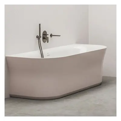 Ravak Vaňa Ypsilon Wall 178x86, voľne stojaca, Alabaster Pink/biela, krytka prepadu a odtoku bie