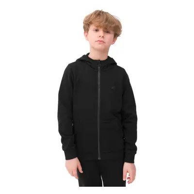 Chlapčenská mikina so zipsom 4F JUNIOR SWEATSHIRT-4FJWSS24TSWSM0926-20S-DEEP BLACK