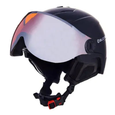 Lyžiarska prilba so štítom BLIZZARD Double Visor ski helmet, black matt, orange lens, mirror