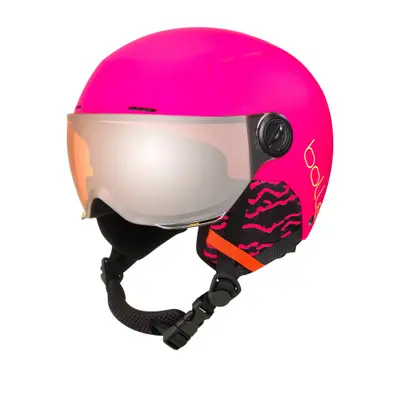 Lyžiarska prilba so štítom BOLLE QUIZ VISOR - MATTE HOT PINK WITH ORANGE GUN VISOR CAT 2