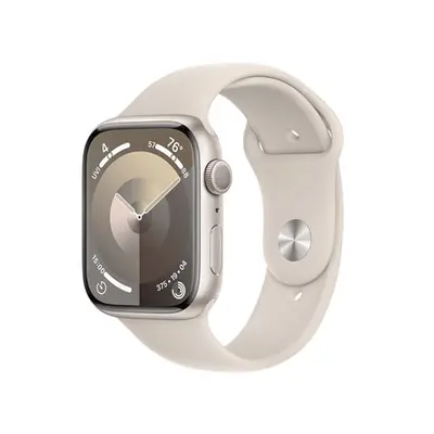 APPLE WATCH SERIES 9 GPS 45MM STARLIGHT ALUMINIUM CASE WITH STARLIGHT SPORT BAND - S/M, MR963QC/