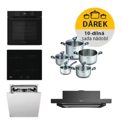 Whirlpool rúra OMK58CU1SB + indukčná varná doska WSQ7360NE + umývačka riadu WIC3C26F + odsávač p