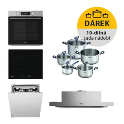 Whirlpool rúra OMK58CU1SX + indukčná varná doska WSQ7360NE + odsávač pár AKR7491IX + vstavaná um