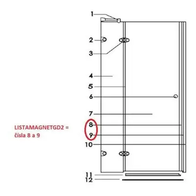 Náhradný diel Anima Glass LISTAMAGNETTGD2