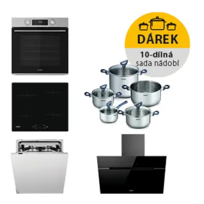 Whirlpool rúra OMK58CU1SX + indukčná varná doska WSQ7360NE + komínový odsávač WHVP62FLTSK + vsta