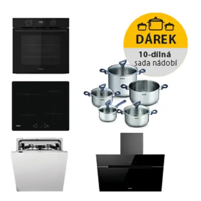 Rúra Whirlpool OMK58CU1SB + indukčná varná doska WSQ7360NE + odsávač pár WHVP62FLTSK + umývačka 