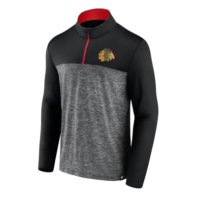 Chicago Blackhawks pánska mikina Iconic Defender 1/4 Zip black