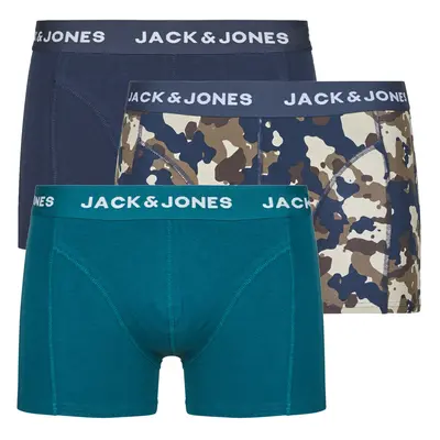 Jack & Jones JACCAMOFLAGE X3 Boxerky Námornícka modrá