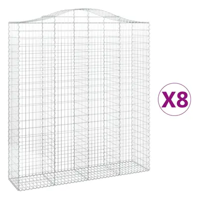 vidaXL Oblúkový gabionový kôš 8 ks 200x50x220/240cm pozinkované železo
