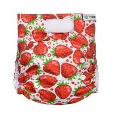 T-TOMI Nohavičková plienka AIO - prebaľovací set suchý zips, strawberries