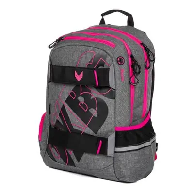 Oxybag Študentský batoh - OXY Sport GREY LINE pink