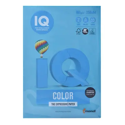 Kancelársky papier farebný A4 160g AB48 Intensive Aqua Blue IQ