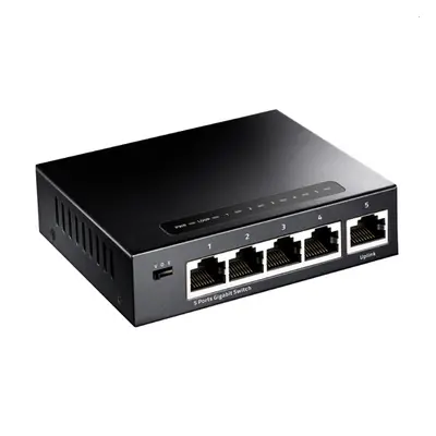 Cudy 5-Port Gigabit Metal Switch, 10/100/1000M RJ45 Ports, Desktop Metal Case, Power Saving, Plu