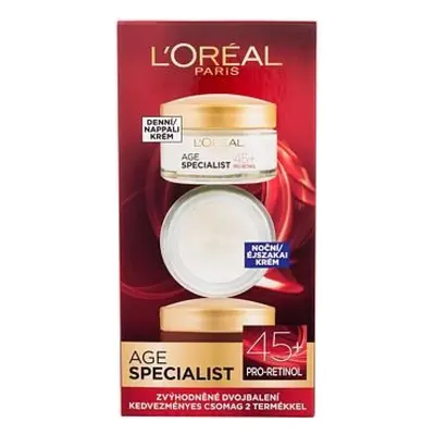 LOREAL Denný + Nočný KRÉM 2x50ML 45+ AGE specialist duopack sada