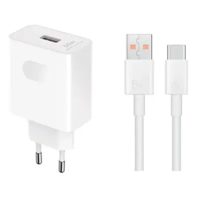 HN-110600E00 Honor Original Cestovní nabíječka 66W + USB-C Datový Kabel  White