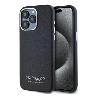 Karl Lagerfeld Grained PU Hotel RSG Zadní Kryt pro iPhone 15 Pro Max Black