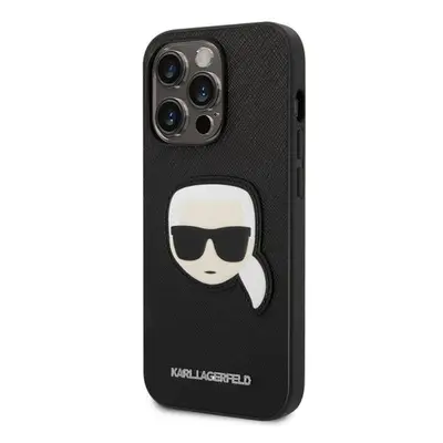 Puzdro Karl Lagerfeld PU Saffiano Karl Head iPhone 14 Pro - čierne