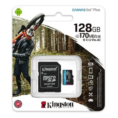 Kingston pamätová karta 128GB micro SDXC Canvas Go! Plus (class 10) 170 MB/s + adaptér