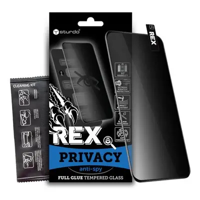 Ochranné sklo Sturdo Rex iPhone 15 Pro, celotvárové - Privacy