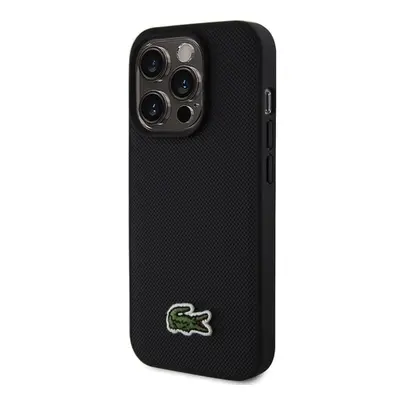 Lacoste Iconic Petit Pique Woven Logo Magsafe Zadní Kryt pro iPhone 15 Pro Max Black