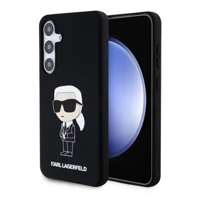 Karl Lagerfeld Liquid Silicone Ikonik NFT Zadní Kryt pro Samsung Galaxy S24+ Black