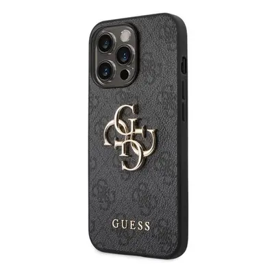 Puzdro Guess PU 4G Metal Logo iPhone 14 Pro - šedé