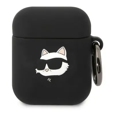 Karl Lagerfeld 3D Logo NFT Choupette Head Silikonové Pouzdro pro Airpods 1/2 Black