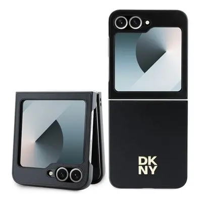 DKNY PU Leather Stack Logo Zadní Kryt pro Samsung Galaxy Z Flip 6 Black