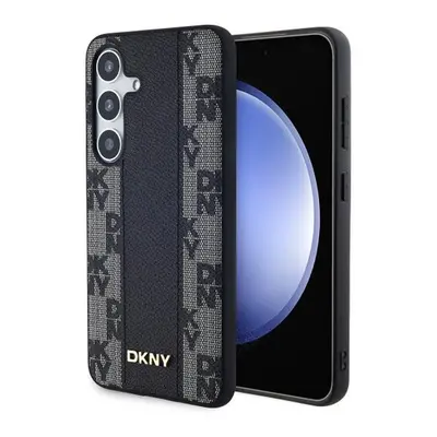 DKNY PU Leather Checkered Pattern Magsafe Zadní Kryt pro Samsung Galaxy S24+ Black