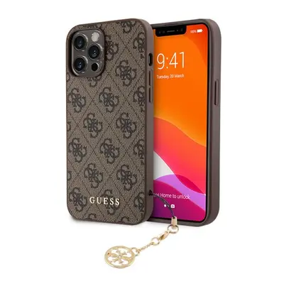 Guess 4G Charm Zadní Kryt pro iPhone 13 Pro Max Tone on Tone Brown