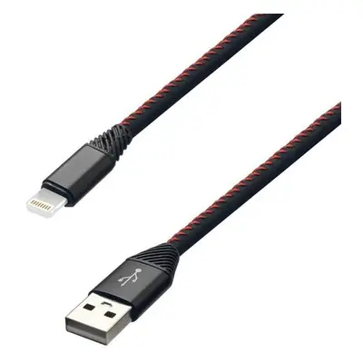 mobilNET nabíjací kábel USB - Lightning 2A, Eko balenie, (TPU) 2M, čierny