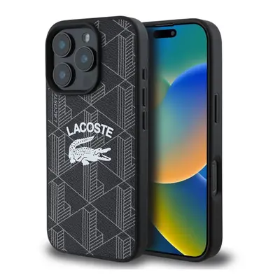 Lacoste Blend Monogram MagSafe Zadní Kryt pro iPhone 16 Pro Black