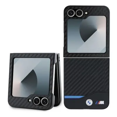 BMW M PU Carbon Blue Line Zadní Kryt pro Samsung Galaxy Z Flip 6 Black