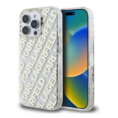 Karl Lagerfeld IML Electroplated Repeated Logo Zadní Kryt pro iPhone 16 Pro Max Gold