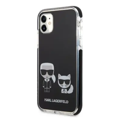 Puzdro Karl Lagerfeld TPE Karl and Choupette iPhone 11 - čierne