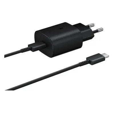 EP-TA800XBE Samsung 25W Cestovní nabíječka + USB-C Datový Kabel Black (Pošk. Balení)