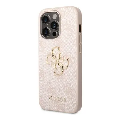 Puzdro Guess PU 4G Metal Logo iPhone 14 Pro - ružové