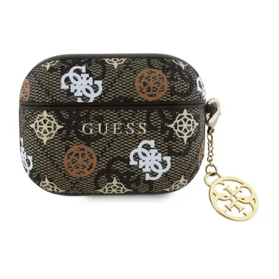 Guess PU 4G Peony Charm Pouzdro pro AirPods Pro Brown