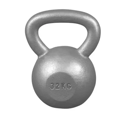 Gorilla Sports Kettlebell činka, liatinová, sivá, 32 kg