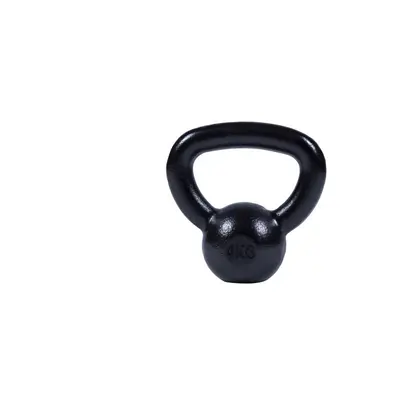 Gorilla Sports Kettlebell činka, liatinová, čierna, 4 kg