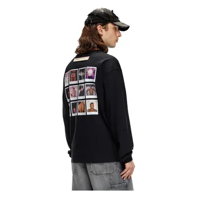 Diesel - Long-sleeve T-shirt with polaroid patches - T-Shirts - Unisex - Black