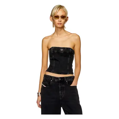 Diesel - Tube top in stretch denim - Tops - Woman - Black