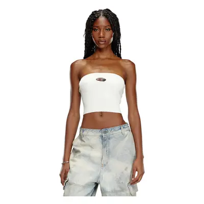 Diesel - Tube top with logo plaque - Tops - Woman - White